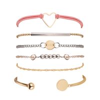 Nueva Moda Coreana Hollow Love Bead Chain Bracelet Set 6 Piezas Set Creative Retro Alloy Bracelet Set Nihaojewelry Al Por Mayor sku image 1