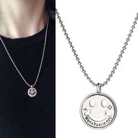 Fashion Retro Simple Smile Face Personality Girl Necklace sku image 1