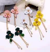 Korean Style Fashion Simple Flower Fringe Temperament Earrings main image 1
