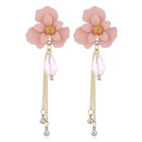 Korean Style Fashion Simple Flower Fringe Temperament Earrings sku image 1