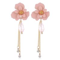 Pendientes De Temperamento De Flecos De Flores Simples De Moda De Estilo Coreano sku image 1