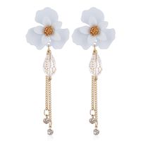 Korean Style Fashion Simple Flower Fringe Temperament Earrings sku image 4