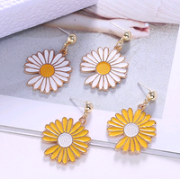 Korean Fashion Sweet And Simple Chrysanthemum Personality Earrings main image 2