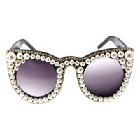 New Fashion Simple Cat Eye Diamond Pearl Sunglasses Stage Catwalk Show Glasses Nihaojewelry Wholesale main image 6