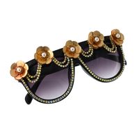 Summer Retro Fashion  Retro Charming Elegant Cat Eye Diamond  Sunglasses Flower Crystal Sunglasses Nihaojewelry Wholesale main image 6