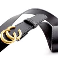 Vente Chaude Nouveau Simple Rétro Double C Couple Modèles Ceinture Noire Hommes Et Femmes Décoration De Mode Jeans Décontractés Ceinture Nihaojewelry Gros main image 4