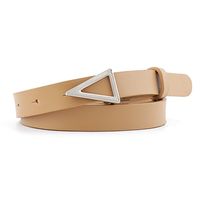 Korean Fashion Hot Sale Models Silver Triangle Buckle Snap Belt Women Wild Decoration Candy Color Ladies Thin Belt Nihaojewelry Wholesale main image 6