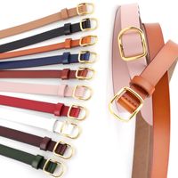 New Leather Thin Belt Wild Fashion Candy Color Decoration Ladies Gown Dress Cowhide Knotted Belt Nihaojewelry Wholesale main image 1