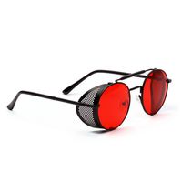 Fashion Simple New Metal Frame Hollow Round Sunglasses  Red Film Retro Steampunk Sunglasses Nihaojewelry Wholesale main image 5