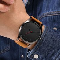 Large Dial Sports Style Men's Watch Simple Frosted Belt Quartz Watch Male Fashion Watches Nihaojewelry Wholesale main image 3