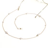 New Ladies Simple Imitation Pearl Metal Glasses Chain Fashion Glasses Accessories Chain Silicone Anti-skid Glass Chain Wholesale main image 1