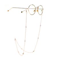 New Ladies Simple Imitation Pearl Metal Glasses Chain Fashion Glasses Accessories Chain Silicone Anti-skid Glass Chain Wholesale main image 3