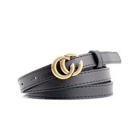 Hot Sale New Simple  Retro Double C Couple Models Black Belt Men And Women Fashion Decoration Casual Jeans Belt Nihaojewelry Wholesale sku image 2