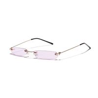 813033 Ultra-kleine Rahmen-sonnenbrille, Weiblicher Trend, Internet-promi-stil, Randlose Brille, Transparente Ozean-farb Linse sku image 12