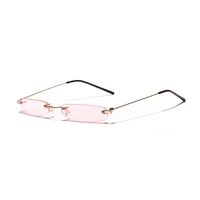 813033 Ultra-kleine Rahmen-sonnenbrille, Weiblicher Trend, Internet-promi-stil, Randlose Brille, Transparente Ozean-farb Linse sku image 15