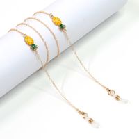 Fashion Women's  Metal Glasses Rope Golden Fruit Pineapple Pendant Glasses Chain Wholesale sku image 1