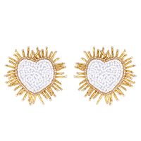New Jewelry Earrings Love Peach Heart Beads Earrings sku image 1