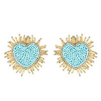 New Jewelry Earrings Love Peach Heart Beads Earrings sku image 3