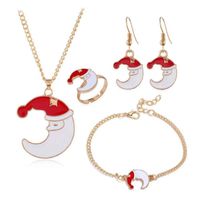 Fashion Metal Christmas Series Combination Four-piece Set Necklace Earring Ring Bracelet Set Wholesale main image 3