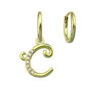New 26 Letter Earrings Jewelry Simple Earrings Retro Fashion Earrings Gift Wholesale main image 6