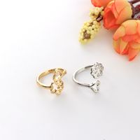 Moda Ahueca Hacia Fuera El Anillo De La Pata Del Perro Del Amor Animal Pequeño Gato Pata Impresión Anillo Unisex Anillo Al Por Mayor main image 4