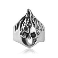Hot Sale Accessories Ring Jewelry Personality Retro Exaggerated Flame Skull Ring main image 1