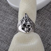 Hot Sale Accessories Ring Jewelry Personality Retro Exaggerated Flame Skull Ring main image 3