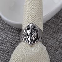 Hot Sale Accessories Ring Jewelry Personality Retro Exaggerated Flame Skull Ring main image 4