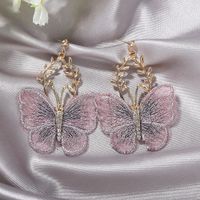 Super Feen Qi Stickerei Transparentes Verlaufs Garn Schmetterlings Ohrringe Ohrringe Xinsen Xiaoqing Serie Sommer Grenz Überschreiten Der Heißer Verkauf Großhandel main image 5