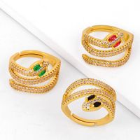 Models Accessories Ring Creative Personality Serpentine Ring Micro-set Zircon Open Ring Wholesale main image 3