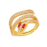 Models Accessories Ring Creative Personality Serpentine Ring Micro-set Zircon Open Ring Wholesale main image 6