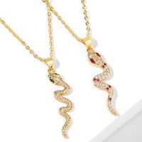 Hot Selling Jewelry Creative Fashion Snake-shaped Pendant Necklace Personality Snake Diamond Necklace main image 1