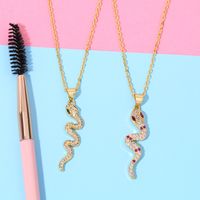 Hot Selling Jewelry Creative Fashion Snake-shaped Pendant Necklace Personality Snake Diamond Necklace main image 6