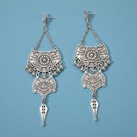 Trend Long Earrings Simple Retro Bell Earrings Carved Tassel Jewelry Daily Wild Accessories Wholesale main image 3