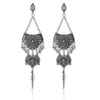 Trend Long Earrings Simple Retro Bell Earrings Carved Tassel Jewelry Daily Wild Accessories Wholesale main image 6