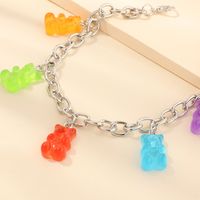 Jewelry Wholesale Sweet And Lovely Resin Bear Anklet Color Bear Pendant Bracelet Wholesale main image 3