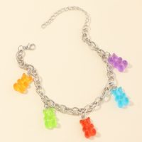 Jewelry Wholesale Sweet And Lovely Resin Bear Anklet Color Bear Pendant Bracelet Wholesale main image 4