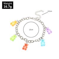 Jewelry Wholesale Sweet And Lovely Resin Bear Anklet Color Bear Pendant Bracelet Wholesale main image 6