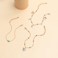 Jewelry Wholesale Temperament Butterfly Anklet Natural Abalone Shell Turquoise Foot Ornaments Wholesale main image 4