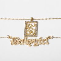 Fashion Jewelry Frosty Style Dragon-shaped Micro-set Mash-up Items Original Floral Hollow Letter Necklace main image 5