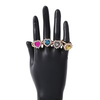 Jewelry Punk Fashion Geometric Metal Jewelry Personality Color Rhinestone Heart-shaped Micro Ring main image 6