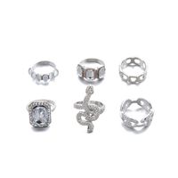 Jewelry Punk Chain Geometric Jewelry Personality Mosaic Acrylic Square Ring Set Wholesale main image 6