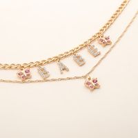 Fashion Jewelry Temperament Small Butterfly Double Pendant Pendant Simple Letter Babe Micro-set Rhinestone Necklace main image 5