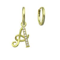 New 26 Letter Earrings Jewelry Simple Earrings Retro Fashion Earrings Gift Wholesale sku image 1