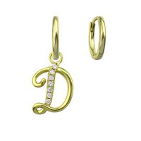 New 26 Letter Earrings Jewelry Simple Earrings Retro Fashion Earrings Gift Wholesale sku image 4