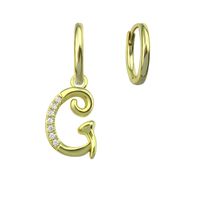 New 26 Letter Earrings Jewelry Simple Earrings Retro Fashion Earrings Gift Wholesale sku image 7