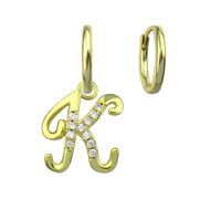 New 26 Letter Earrings Jewelry Simple Earrings Retro Fashion Earrings Gift Wholesale sku image 11