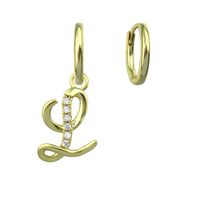 New 26 Letter Earrings Jewelry Simple Earrings Retro Fashion Earrings Gift Wholesale sku image 12