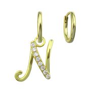New 26 Letter Earrings Jewelry Simple Earrings Retro Fashion Earrings Gift Wholesale sku image 14