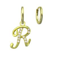 New 26 Letter Earrings Jewelry Simple Earrings Retro Fashion Earrings Gift Wholesale sku image 18